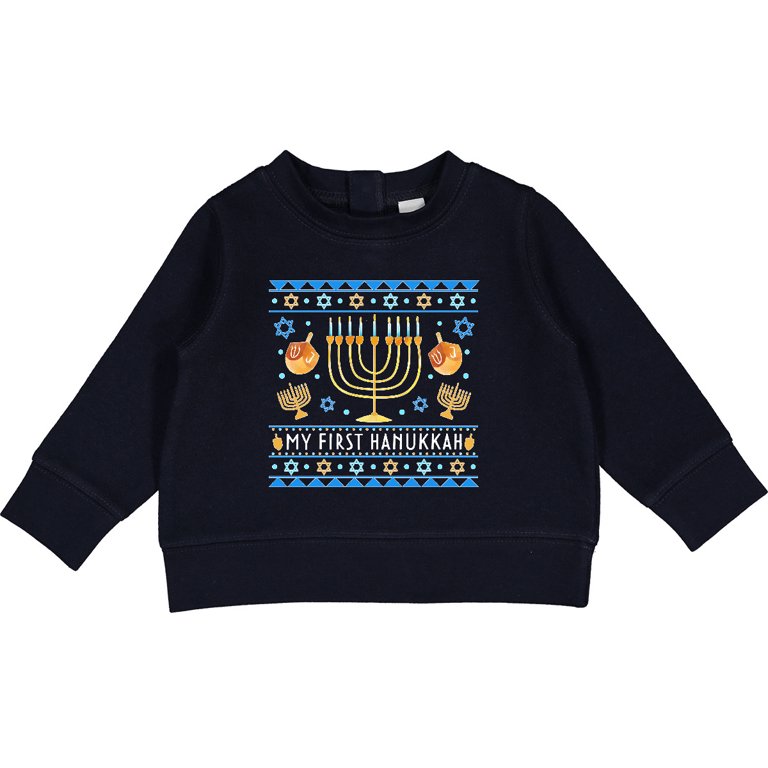 My 1st Hanukkah Baby Sweatshirt with Menorah and Dreidels photo 2