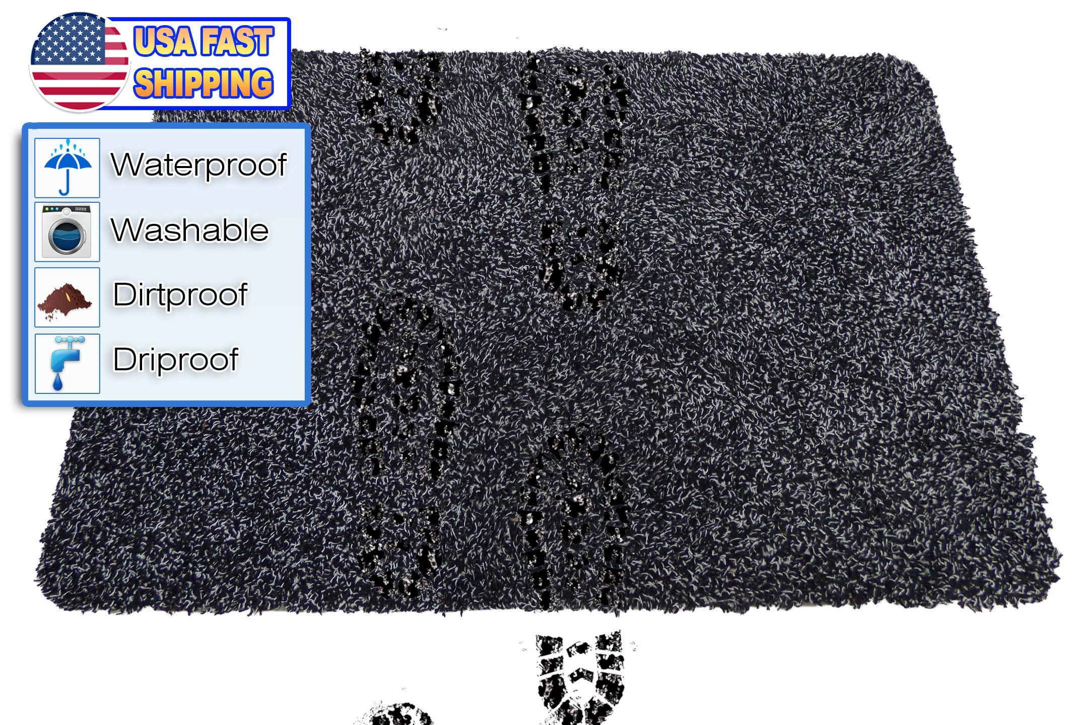 Washable Super Absorbent Magic Mat Door Mat Microfibre Clean Step Indoor Outdoor 