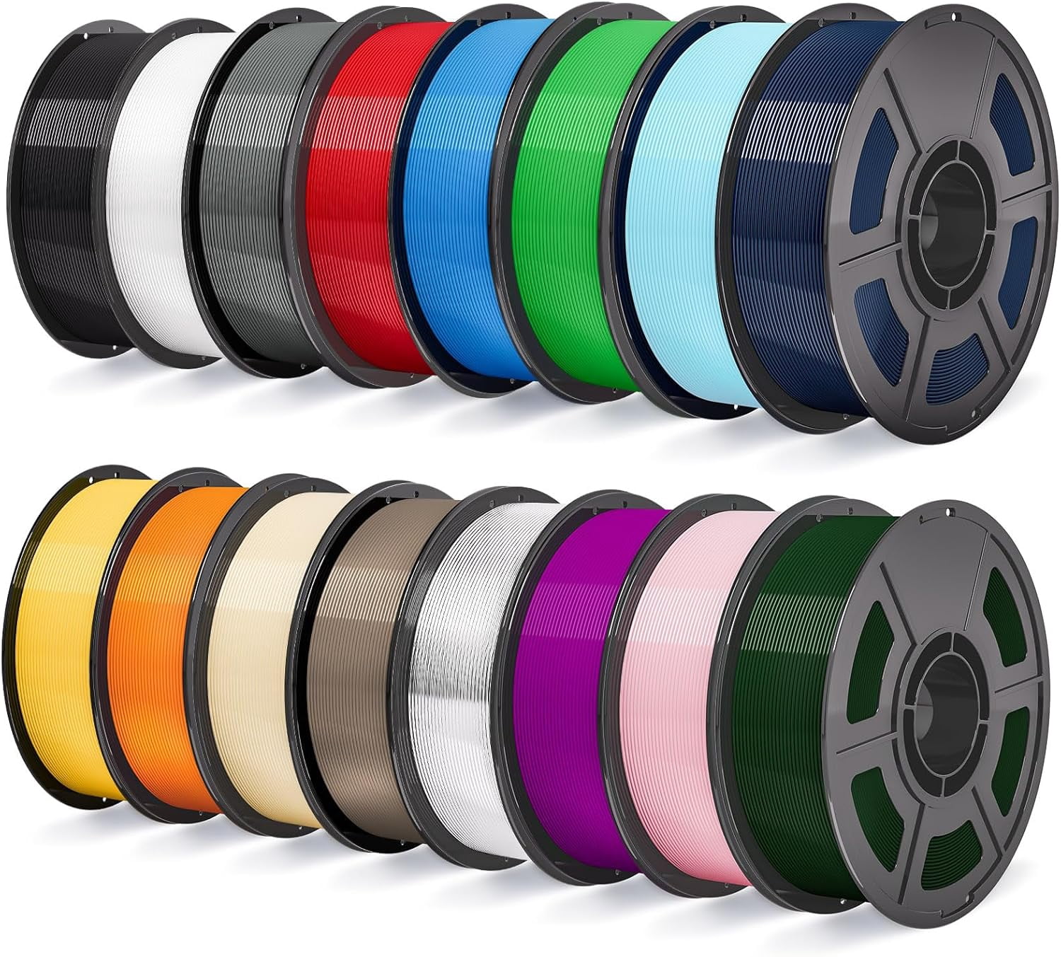 iSANMATE 16KG PETG 3D Printer Filament Bundle, 1.75mm Diameter, Precision +/-0.02mm, Multi-Color Bulk Pack, Durable PETG Filament for Most FDM 3D Printers
