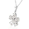 thumbnail image 2 of Galaxy Gold 14k White Gold Flower Necklace with Natural pear-shaped White Topaz, 2 of 3