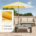 thumbnail image 6 of Autlaycil 7.5ft Patio Umbrella and Button Tilt Sun Shelter UV Protection Beach for Market, Beach, Patio, Pool, Garden Backyard (Yellow and White), 6 of 7