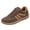 Coffee, variant on HEWUQI Women's Lace up Fashion Sneakers Trendy Stripe Athletic Walking Shoes Cushioned Insoles Shoes for All Day Wear Khaki Size 9
