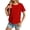 Red, variant on HONHUZH Womens Summer Tops Plus Size Crew Neck Tees Tops Solid Color Classic Fit Casual T-Shirt