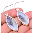 thumbnail image 2 of Botswana Agate Handmade Gemstone 925 Sterling Silver Jewelry Earring 1.76" A339, Beautiful Jewelry For Woman, New Year Sale, Valentin's Day Gift, 2 of 2