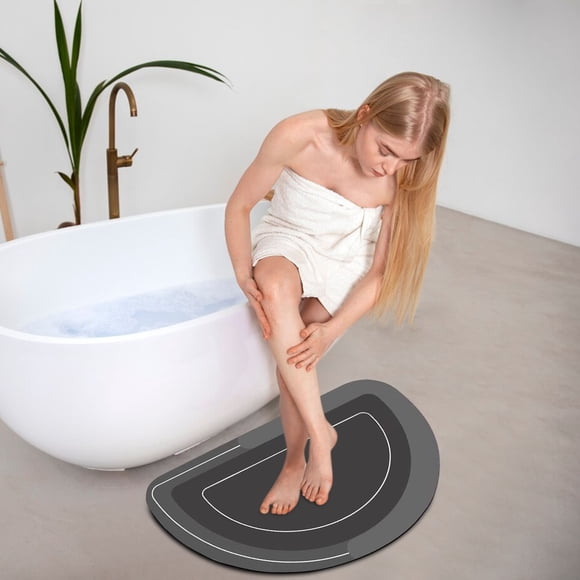 Tapis en Velours Cristal Super Absorbant à Séchage Rapide avec Endos en Caoutchouc Antidérapant Lavable Tapis de Salle de Bain Tapis de Douche pour devant de Baignoire Salle de Douche 16po X 24po