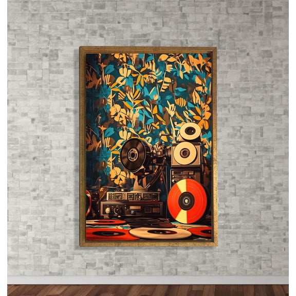 Retro Vinly Record Wall Art, Unique Modern Music De, Record Player Art, Studio, Cafe, or Room Wall Decor, Unusual print Poster Decor, Size 8x12 UNFFRAMED F03.1.8l1549