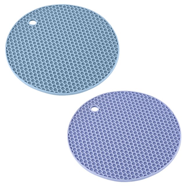 Manteles individuales de silicona, resistentes al calor, duraderos, almohadillas calientes para ollas calientes, estera de secado, esteras antideslizantes, 2 uds.