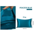 thumbnail image 5 of 2 Pcs Silk Pillowcase Both Sides Silk + 2 Pcs Eye Mask for Hair and Skin with Envelope Closure King Peacock Blue, 5 of 8