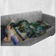 thumbnail image 6 of Lake Soft Flannel Fleece Throw Blanket, Various Sized Condensed Rocks in River at Evening Time When Lamps down Marine Theme, Cozy Plush for Indoor and Outdoor Use, 70" x 90", Grey Green, by Ambesonne, 6 of 6