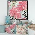 thumbnail image 3 of Designart 'Rough Brush Strokes Pink Colored Monstera II' Tropical Framed Art Print, 3 of 4