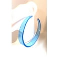 thumbnail image 3 of Large Clear Blue Hoop Earrings Lucite Hoops 3 inch, 3 of 4