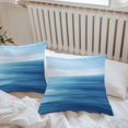 thumbnail image 7 of Waterproof Throw Pillow Covers Set of 2, 16x16 Inch Blue Coastal Wave Decorative Pillowcases Outdoor Pillow Slip Cushion Covers Set for Couch Tent Summer Nautical Oil Painting Ocean, 7 of 7