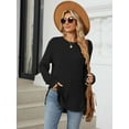 thumbnail image 5 of Deago Long Sleeve Shirts for Women Loose Fit Casual Crew Neck Tunic Tops Fall Fashion Pullover Sweaters Side Split, 5 of 9