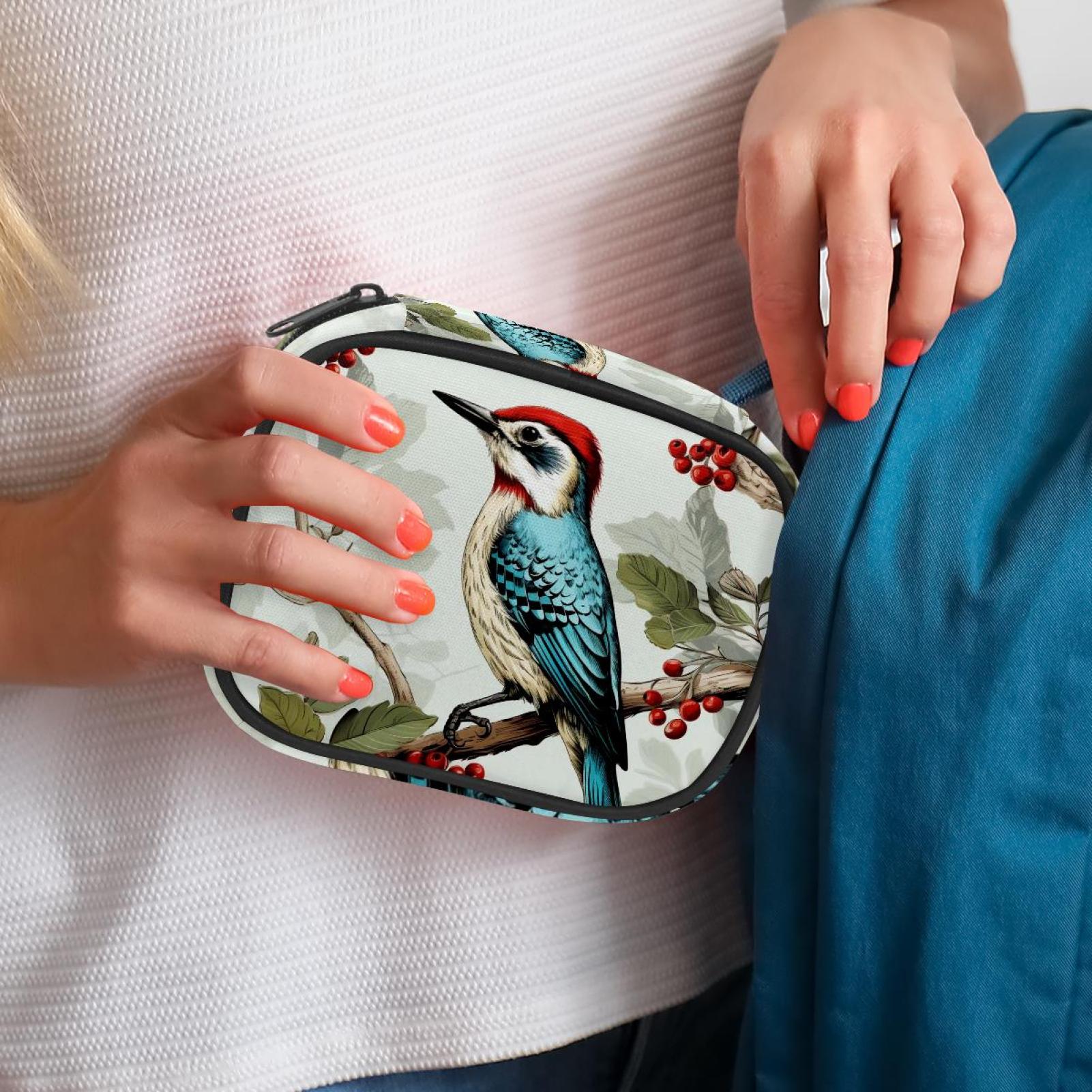 Weekly Pill Organizer 3 Times a Day with Zipper Cloth Bag 7 Day Pill Box Portable Rainbow Pill Case for Vitamins Fish Oils Supplements Woodpecker