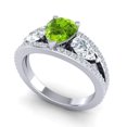 thumbnail image 2 of 2.00 Ct Sparkle Round Cut Peridot Gemstone & Natural Diamond Bridal Ring for Women Solid 14K White Gold Size 3.5 by Diamond Capitals, 2 of 8