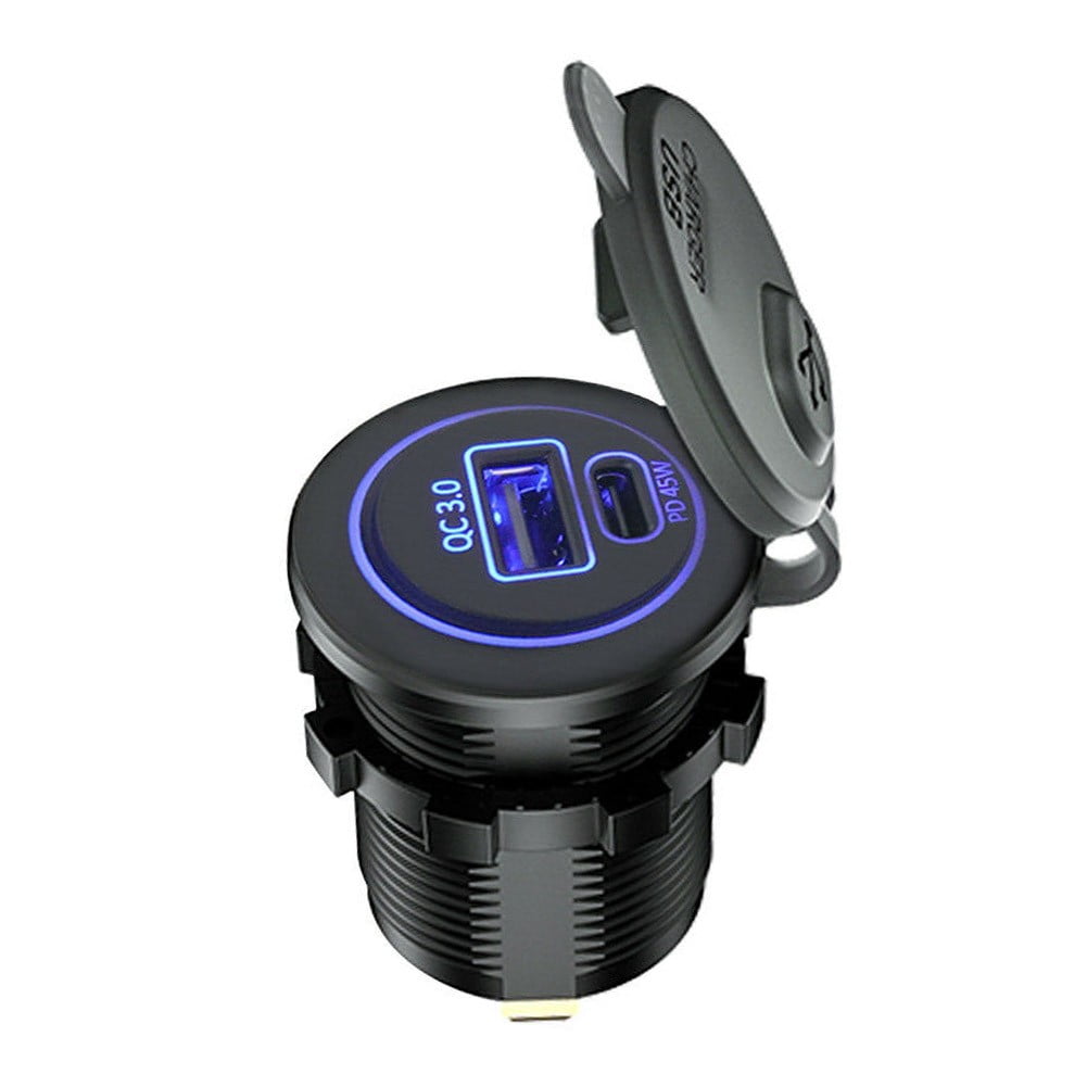 The Latest 12V PD USB-C ,45W Car USB Charger QC3.0 Fast Charge For Phone ,Laptop