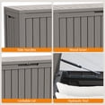 thumbnail image 4 of 80 Gallon Waterproof Deck Box Patio Furniture Storage Box with Lockable Lid, Resin Outdoor Storage Bin for Garden, Yard, Poolside, Gray, 4 of 7