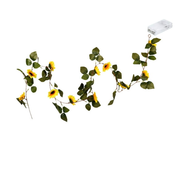 Con luz cálida de batería, luces de girasol para interiores, luces de cadena blancas para el hogar