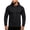 Black, variant on Men’s Ruched Raglan Sleeve Hoodie, Slim Fit Drawstring Hood Kangaroo Pocket Casual Pullover Sweatshirt Red XL(XL)