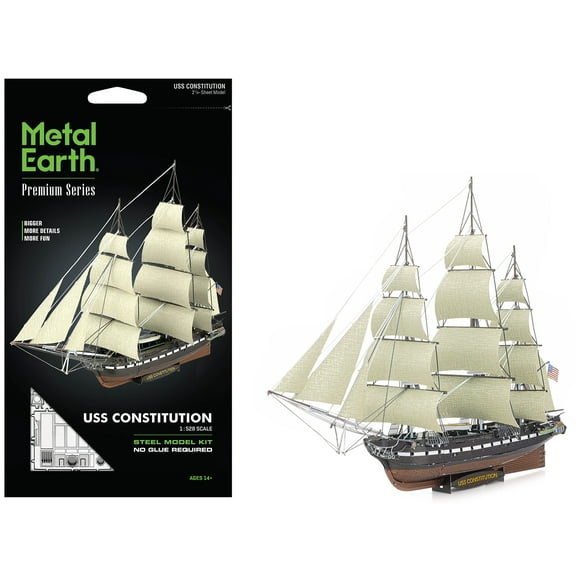 Model Kit USS Constitution Warship (Challenging Difficulty) Steel Model Kit by Metal Earth