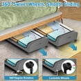 thumbnail image 6 of Under Bed Storage with Wheels, 2 Pack Under Bed Storage Containers, Under Bed Shoe Storage Organizer, Rolling Under Bed Metal Drawer for Clothes, Gray, 6 of 9