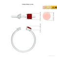 thumbnail image 6 of ANGARA Natural Two-Stone Square Ruby & Pear Diamond Open Ring in 925 Sterling Silver for Women (Size-4mm) | July Birthstone, Birthday, Anniversary, Jewelry Gift for Women | Natural Ruby Ring, 6 of 10