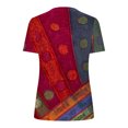 thumbnail image 3 of Mujeres Tops Casual V-Cuello Impreso Oversized Mangas Cortas Camiseta Top, Poliéster Verano Primavera, 3 of 8