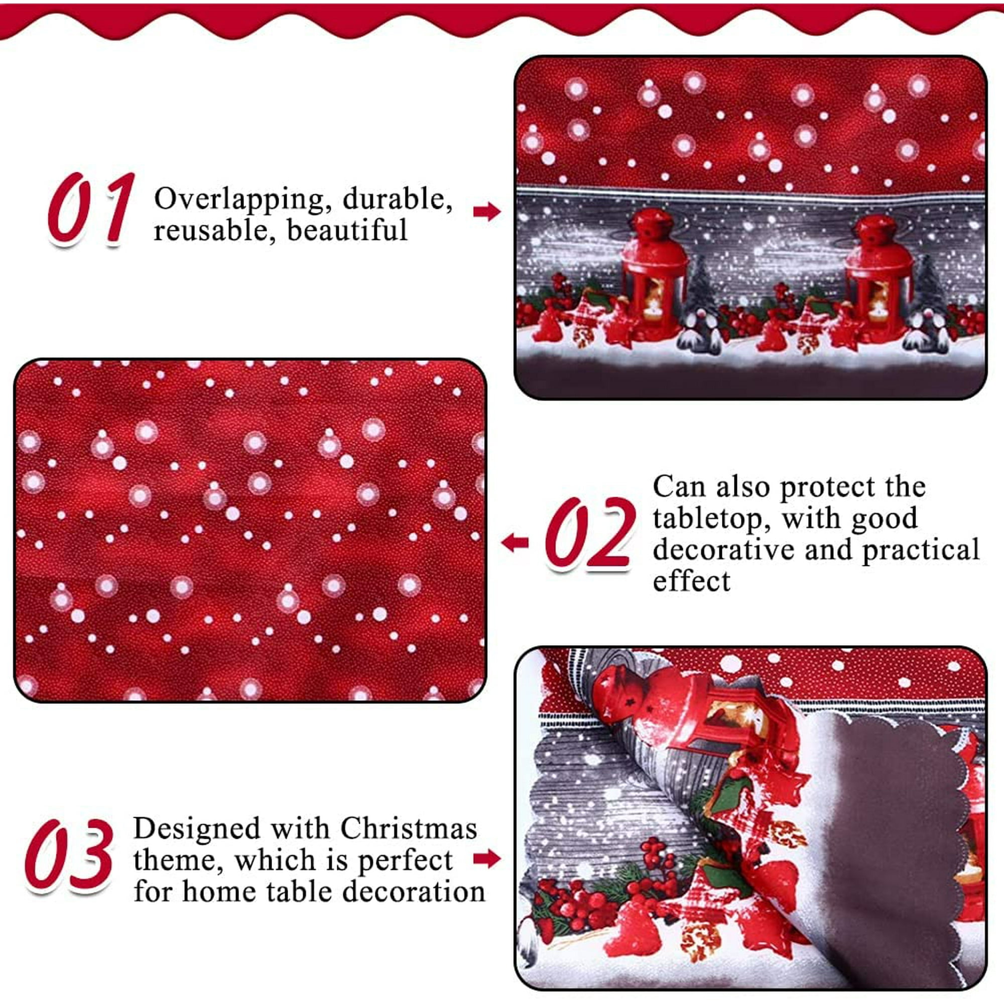 Nappe Ronde De Noël, Résistante Aux Taches Et Lavable, Nappe De Noël, Nappes Circulaires Décoratives D'hiver Pour Noël, Fête, Buffet, M, 59 Pouces | Leroy Merlin