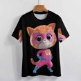 thumbnail image 4 of Super Kitties T-Shirt for Women Casual Printed Tee Stylish Soft Graphic Shirts Top Short-Sleeve Outfit S, 4 of 8