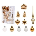 thumbnail image 1 of Bearachild Paquete de 34 bolas de Navidad, juego de atmósferas de fiesta, colgante de Navidad, pared reutilizable de plástico, decoración de fondo para Kits de decoración para fiestas Oro blanco Bearachild HA065282-06, 1 of 6