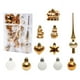 thumbnail image 1 of Kearding Paquete de 34 bolas de Navidad colgantes decorativos vacaciones Navidad colgante pared interior fotografía Fondo decoración Kits de decoración para fiestas Oro blanco, 1 of 6