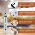 thumbnail image 3 of Electric Milk Frother Double Whisk Handheld Coffee Foam Mixer USB Rechargeable Multiple Uses Stirrer, White, 3 of 12