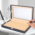 thumbnail image 2 of 12 Slots Pen Case Black Fountain Pen Display, Wood Pen Box Storage Collector Box Organizer, 2 of 12