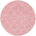 thumbnail image 3 of Unique Loom Trellis Frieze Collection Area Rug - Rounded (4' 1" Round Light Pink/Ivory), 3 of 7