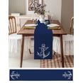 thumbnail image 3 of Ldtrchee Nautical Anchor Table Runner 72 Inches, Navy Blue Coastal Marine Minimalist Rope Bed Runner Dresser Scarves Tabletop for Indoor Outdoor Parties/Ceremony/Banquet, 18" x 72", 3 of 8