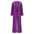thumbnail image 6 of biudgviw 2 Piece Outfits for Women Formal Long Sleeve Blazer Jackets Wide Leg Pants Business Casual Suit Sets for Work Office, 6 of 6
