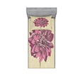 thumbnail image 2 of Ambesonne Vintage Fitted Sheet & Pillow Sham Set, Dahlia Flower Bohemian, Full, Purple Khaki, 2 of 3