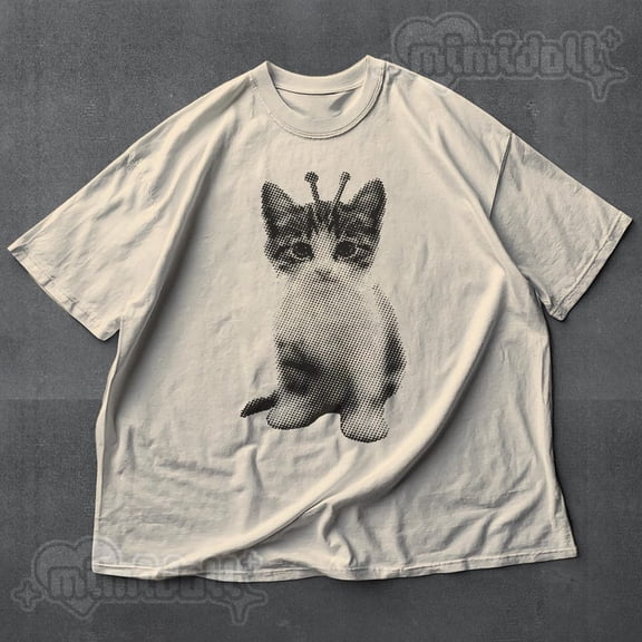 Nodb Cat Vintage Kitten Gnarp Tshirt Rockstar Gf Cat Shirt SAND Unisex S-5XL Shirt