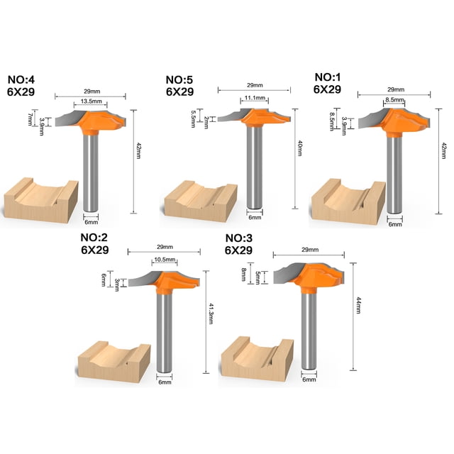 Small Size Woodworking Cutter, Milling Cutter, 6mm Shank For Medium Density Fiberboard Solid Wood