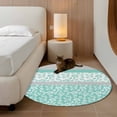thumbnail image 2 of Round Rugs 3Ft, Turquoise Floral Round Area Rug Washable Indoor Throw Carpet, Botanical Blossom Motif Boho Grey Stripes Small Non Slip Circle Rug for Bedroom Living Room Home Decor Aesthetic, 2 of 8