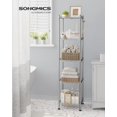 thumbnail image 2 of Bathroom Shelf Storage Rack for Small Space with PP Shelf Liners Removable Hook Extendable Design Silver and Translucent ULGRS, 2 of 8