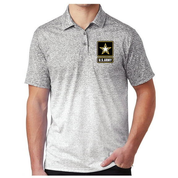 Mens Ombre ARMY Polo Shirt - White/Graphite, XL (pocket print)