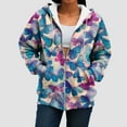 thumbnail image 6 of Kaprioy Womens Zip Up Oversized Hoodie Fall Fashion Clothing Trendy Numerous Butterfly Graphic Clothes Y2K Essentials Hoodie Blue, M, 6 of 6