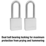 Master Lock 1-1/2 Solid Steel Long Shackle Padlock; 2-Pack