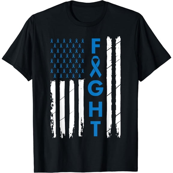 Colorectal Cancer Colon Cancer Blue Ribbon T-Shirt