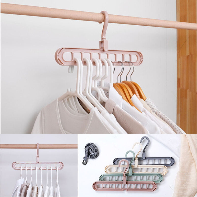 5pc Magic Clothes Hanger Organizer Rotate Anti-skid Folding Hanger Multifunction 