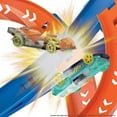 thumbnail image 3 of ​Hot Wheels Track Set and 1:64 Scale Toy Car, 29" Tall Track with Motorized Booster for Fast Racing, Action Spiral Speed Crash Playset​​​​, 3 of 6