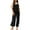 Black, variant on Kmdttou Sweatsuits Active Jogging for Women's Casual Loose Jacket Jumpsuit Set Of Sleeveless Solid Color Wide Leg Long Pants With Pockets Jumpsuit on Clearance!