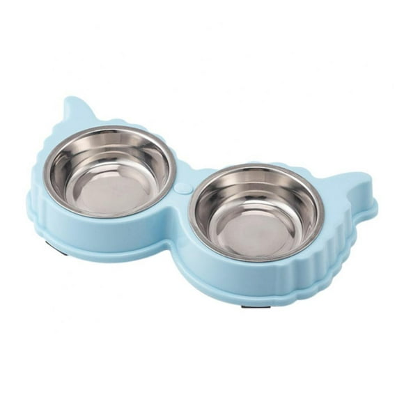 Dog Food Bowls Pet Stainless Steel Feeder Bowls & Water Bowls with No-Spill and Non-Skid  Blue
