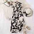 thumbnail image 2 of Landzoo Big Girls Jumpsuits Short Sleeve Notch Neck Lightweight Onesie Summer Casual Girls Bodysuits Size 7-8 Years Beige, 2 of 9